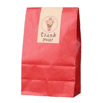 종이봉투 소 50p + 크라프트 마감스티커 50p, 레드, 1세트