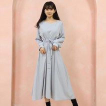 페이퍼먼츠 여성용 허리 리본 롱 원피스 13162