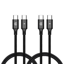디씨네트워크 페브릭 C to C PD 고속 충전케이블 60W 2p, 1.2m, BLACK