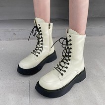 라블 레이스업 통굽 워커 5cm