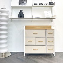 홈페리 마농 패브릭 3단 7칸 서랍장, 화이트