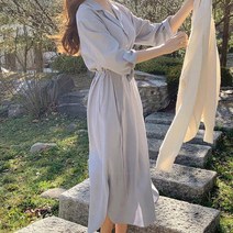 루즈핏 카라 롱원피스