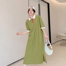 레몬소울 차이베 카라 배색 반팔 원피스