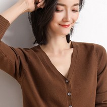 오티온 여성용 데일리 울니트 무즈 브이넥 가디건