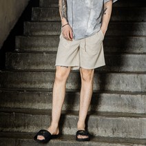 더간지 남성용 베이직 슬림 포켓 포인트 린넨 반바지 BM/1102