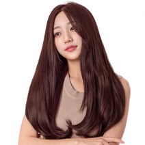 C컬 붙임머리 헤어피스 10 x 50 cm, 다크브라운, 5개