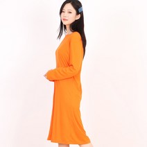페이퍼먼츠 여성용 데일리 캐주얼 일자핏 긴팔 무지 미디 롱 원피스 13715
