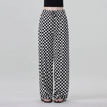 어썸어라운드 여성용 체커 일자 밴딩 팬츠