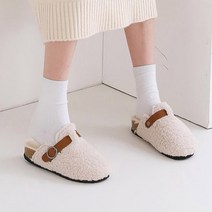 여성용 프티 털 뽀글이 털 슬리퍼