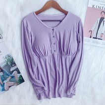 마켓에이 버튼 골지 홈수유복 티