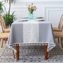 라플렌느 트렌디 심플 린넨 식탁보, 얼룩말흰색, 2인용(90 x 140 cm)