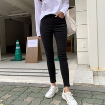 여성용 베이닝 기모 밴딩 코튼 스키니진