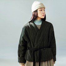 여성용 자카드 패더드 누빔 자켓