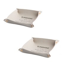 에버하우스 빈티지 사각 레더트레이 그레이 18 x 17.5 cm, 2개