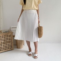 헤이쥬 무지 주름 플리츠 스커트