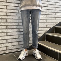 레이먼 남성용 홀라 절개 워싱 스판 데님팬츠