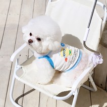 마이플러피 강아지 견생일기 크롭티, 블루