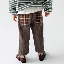 느엘 주니어용 체크 포켓 골덴바지