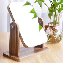 하리코 회전식 원목 탁상 거울 L