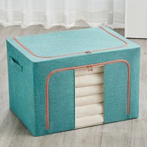 올하이 린넨 리빙박스 66L, 01 그린, 1개