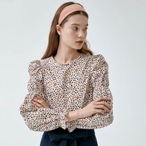 뎁 레오파드 퍼프소매 블라우스 DDAMA0004