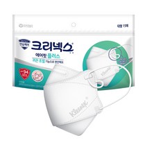 크리넥스 에어핏 플러스 귀끈 조절 보건용 마스크 대형 KF94, 15개입, 1개, 화이트