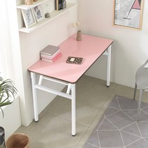 다다재 접이식 다용도 테이블 1000 x 600 mm, 화이트다리 + 핑크