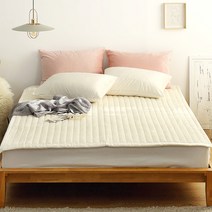 아임리빙 극세사 밀크넛 누빔 고무 밴딩 패드, 크림