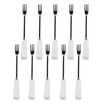 블룸엣홈 화이트 젠 사각 과일포크, 혼합색상, 10개