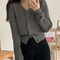 에이와비 여성용 캐시 골지 브이 가디건