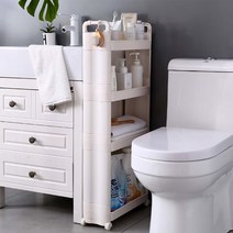 데이앤데이 이동식수납 트롤리 스토리지 틈새선반 4단, 화이트