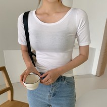 엔비룩 여성용 오프 5부 반팔 티셔츠