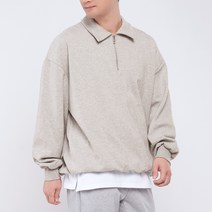 언탭트 남성용 빅사이즈 오버핏 카라집업 맨투맨 티셔츠