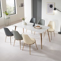 로드퍼니처 몰타 식탁세트 6인용 1800 방문설치, 화이트