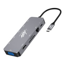 [가죽usb] 엠비에프 USB C TYPE 11 in 1 멀티 USB허브 MBF-UC11in1, 혼합색상