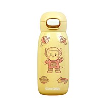 라임올리브 우주인 원터치 텀블러 350ml + 고양이스티커 9종 세트, 옐로우(텀블러)