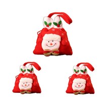 미니띠네 메리 크리스마스 선물 가방 눈사람, 혼합색상, 3개