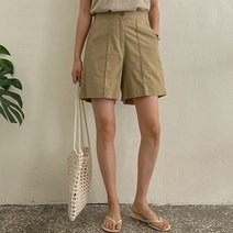 화이트폭스 여성용 코튼 뒷밴딩 하프팬츠