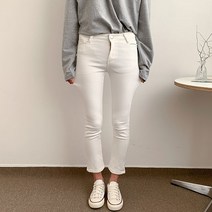 헤이진 여성용 스키니핏 슬림일자 면팬츠 207