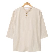 레이먼 남성용 지텐 헨리넥 슬라브 7부 티셔츠
