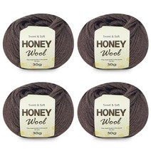 니뜨 허니 울 뜨개실 30g x 4p, 19고동색