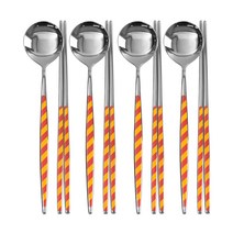 해모 싼타 세라믹 수저 세트 레드옐로우, 1세트, 수저 4벌