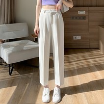 레몬소울 여성용 아이스 뒷밴딩 핀턱 슬랙스 숏버전
