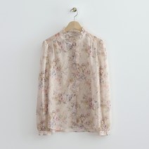 로엠 하이넥 플라워 블라우스