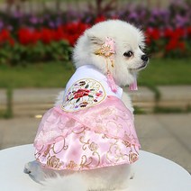 마켓에이 댕댕이 명절 고급 한복, 핑크