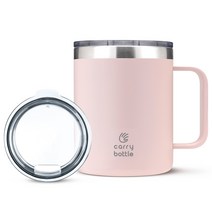 캐리보틀 스탠다드 스테인레스 머그 텀블러 + 뚜껑, 핑크, 360ml
