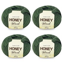 니뜨 허니울 뜨개실 30g x 4p, 진잔디녹색