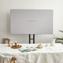 베베데코 베이직 광목 워싱면 고무밴드 65인치 TV커버, 그레이