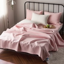 메이 풍기인견 줄누비 스프레드 + 베개커버 2p 세트, 핑크