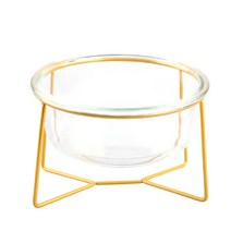 골드 와이어 반려동물 유리 그릇 대형 800ml, 1개